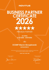 Certyfikat Novitus Business Partner 2026